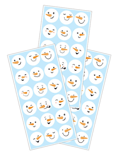 2414E - STICKER - SNOWMAN FACES