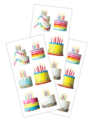 2417E - STICKER - BIRTHDAY CAKE WITH CANDLES