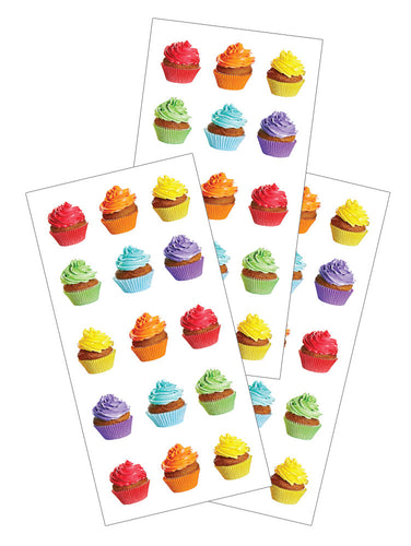 2418E - STICKER - CUPCAKES COLORFUL