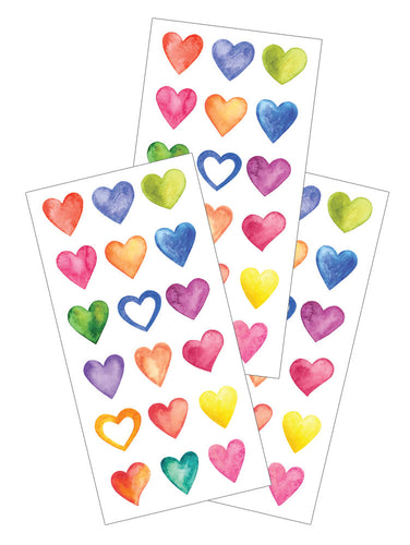 2422E - STICKER - HEARTS WATERCOLOR