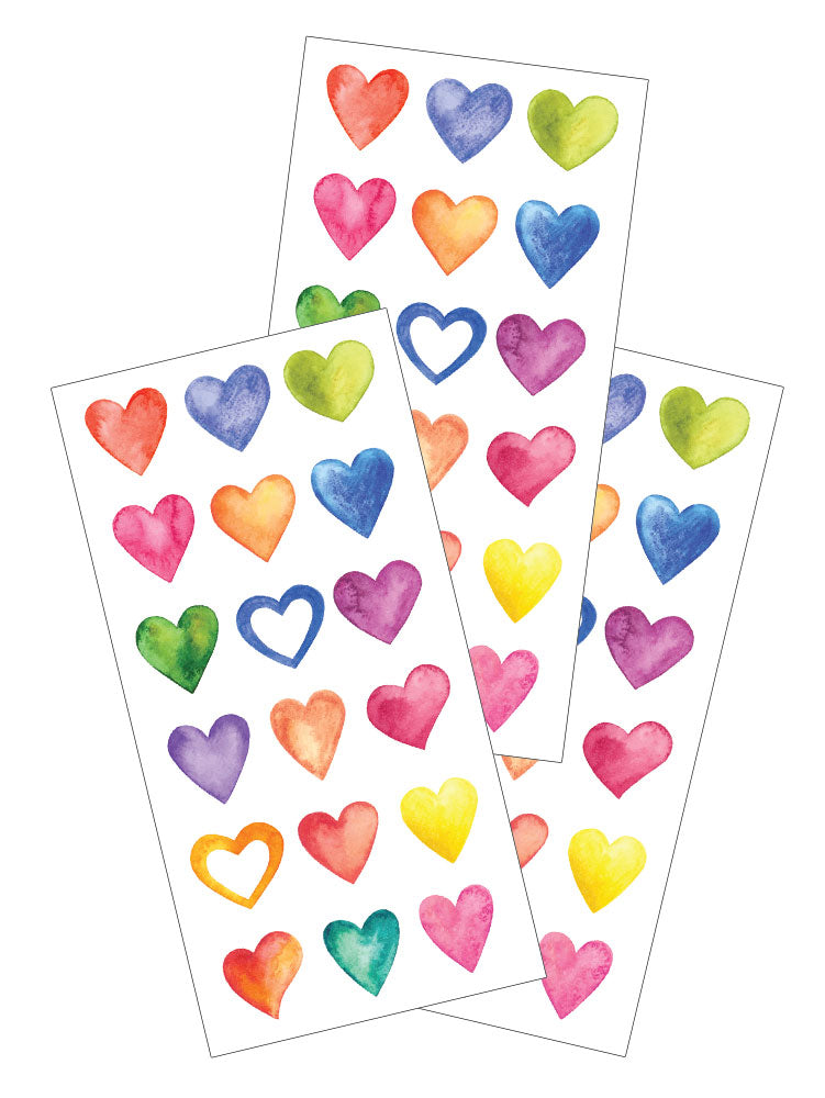 2422E - STICKER - HEARTS WATERCOLOR