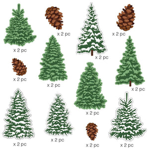 3006E - DIE CUT STICKERS - PINE TREES