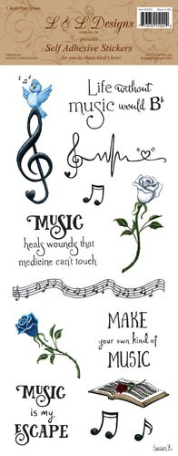 55022 - SCRAPBOOKING STICKERS - MUSIC IS LIFE