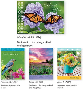 98643 - Religious Thank You Cards, Boxed Enclosure Cards 4 Designs with Envelopes. Includes KJV Scripture on Each Card