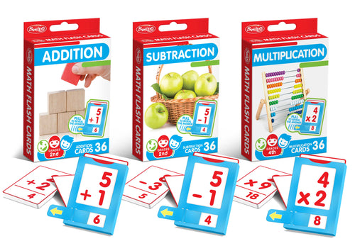 850013 - MATH FLASH CARDS - ADDITION, SUBTRACTION, MULTIPLICATION