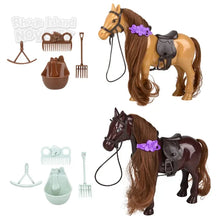 Load image into Gallery viewer, 95486 - 7" HORSE WITH HAIR AND ACCESSORIES
