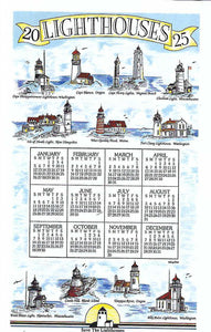 F3461 - Lighthouses - 2025 Calendar Towel