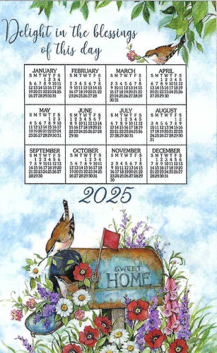 F3470 - Floral Mailbox - 2025 Calendar Towel