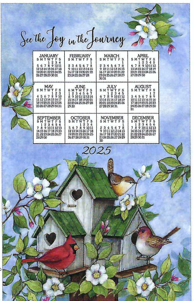 F3472 - Birdhouses - 2025 Calendar Towel