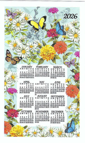 F3553 - Butterfly Garden - 2026 Calendar Towel