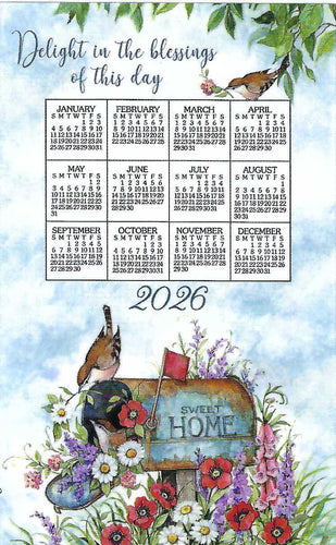 F3558 - Floral Mailbox - 2026 Calendar Towel