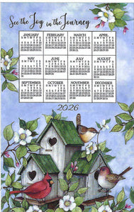 F3560 - Birdhouses - 2026 Calendar Towel