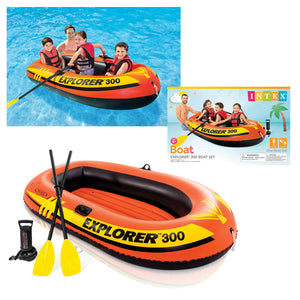 31697 - Intex Explorer 300 Boat with 48" Oars and Pump