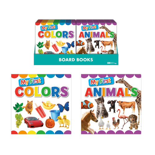 81356 - POP UP BOARD BOOKS - COLORS AND ANIMALS - DISPLAY OF 24