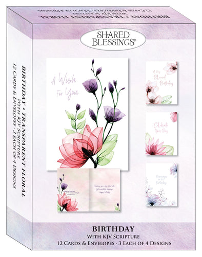 S22616 - TRANSPARENT FLORAL - BIRTHDAY - KJV