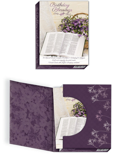 S22784 - BIBLES AND FLOWERS - BIRTHDAY - KJV