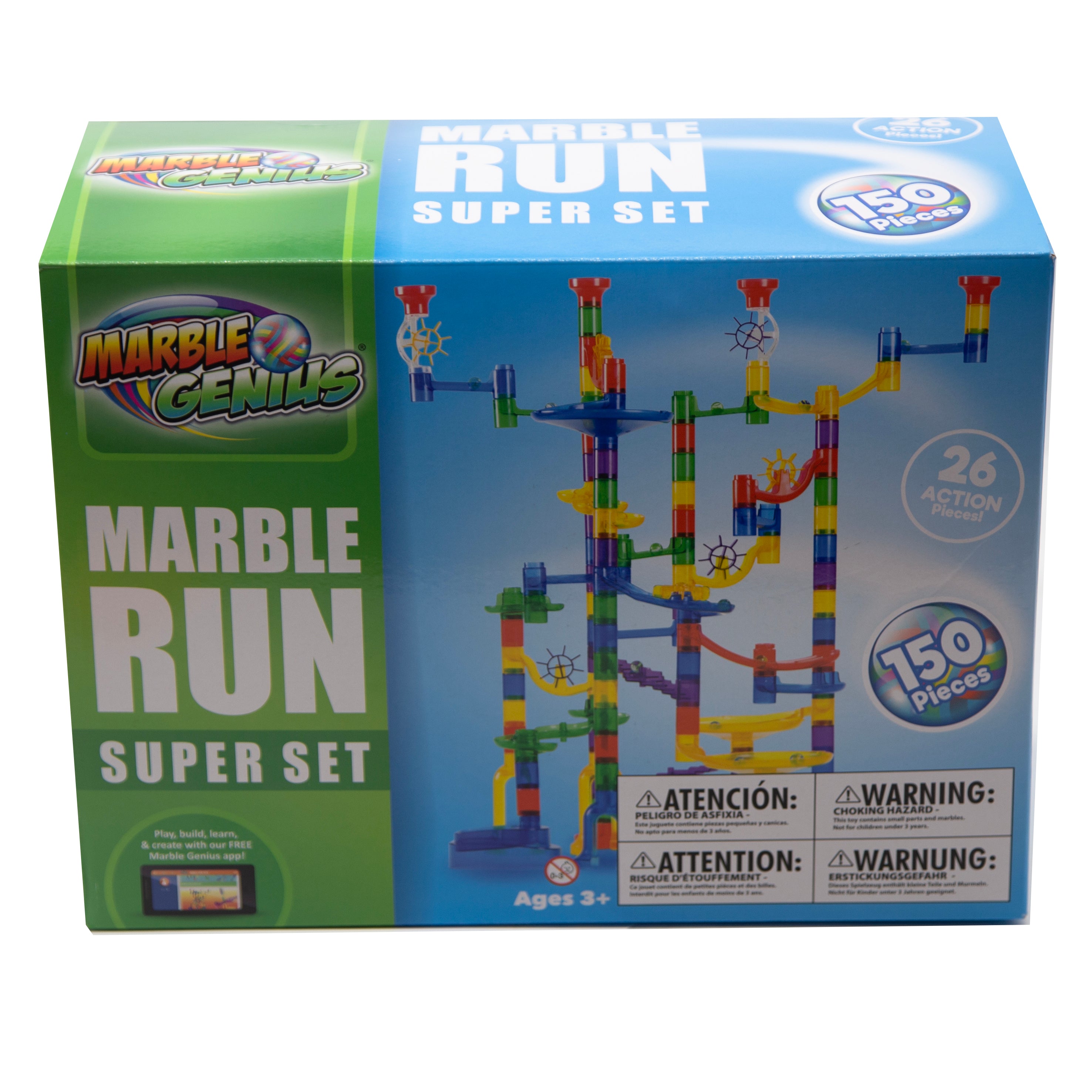 Marble Genius Marble Run Stunts ブースターセット Marble Genius Marble Run Stunts Starter Set: 100 Pieces Total, 14