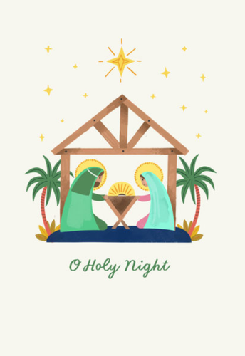 U1196/XPX1237 CHRISTMAS O HOLY NIGHT NATIVITY VIDEO GREETINGS