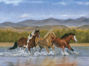40022 - CUTTING BOARD (3) ASSORTED HORSES