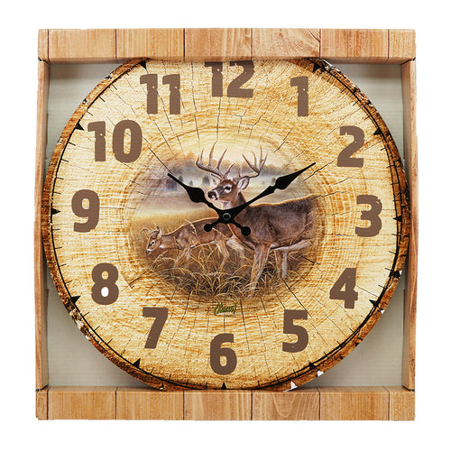 40109 - WOODEN CLOCK - DEER