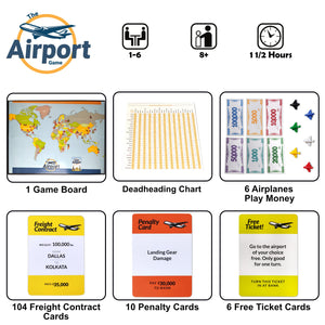 Valore The Airport Game for 2-6 Players, Ages 8+ 90 min Play Time Family Games for Kids, Teens and Adults - Board Games for Family Game Night - The Family Game of Transporting Freight Around the World