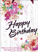 Load image into Gallery viewer, 88771 - Large Happy Birthday Bag - Philippians 4:4 - KJV