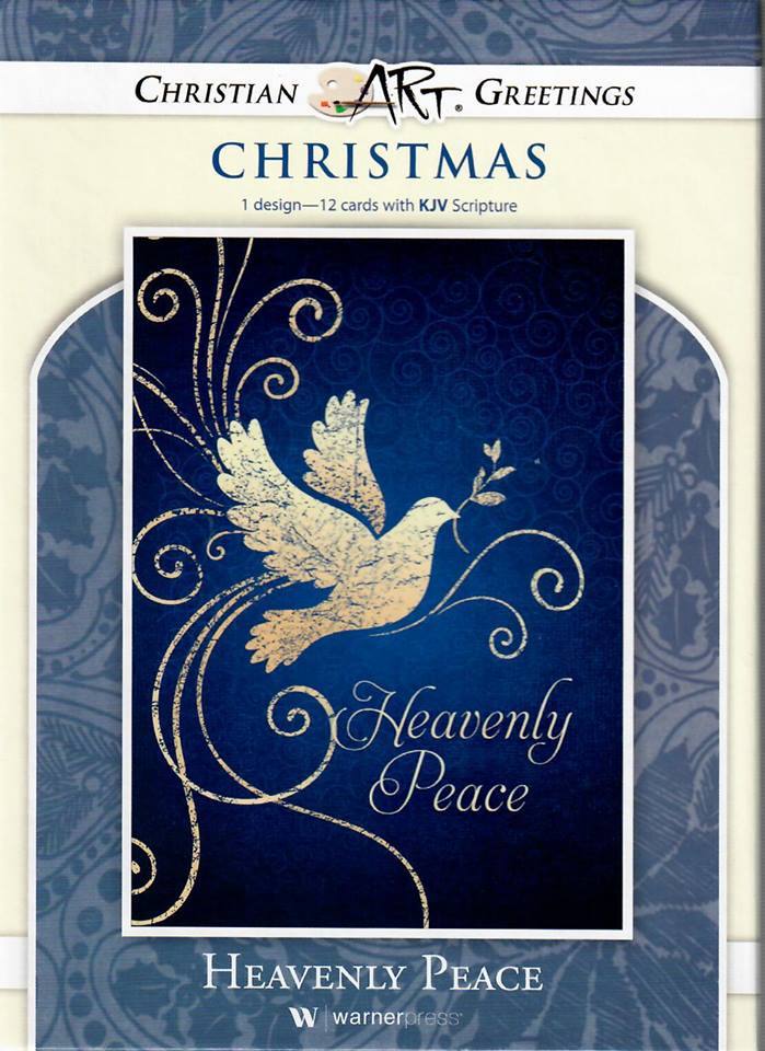 G9068X - Boxed Greeting Cards - Heavenly Peace (KJV) - Christmas Greeting Cards - Motivational Bible Verse Cards - Scripture Cards with Bible Verses - Box of 12
