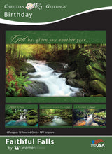 Load image into Gallery viewer, G3153 - WARNER PRESS Faithful Falls - Birthday Cards 12 Cards w/NIV Scripture