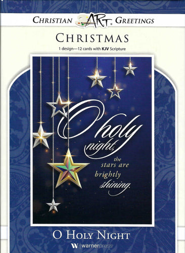G9241X - Christian Art O Holy Night- - Boxed Greeting Cards Christmas KJV Scripture (1 design 12 cards)