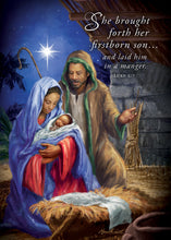 Load image into Gallery viewer, G9292X - Christian Art Her First Born Son - Boxed Greeting Cards - Christmas - KJV Scripture - (Box of 12)