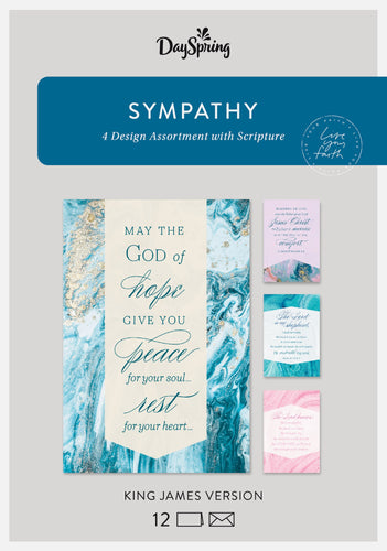 U0059 - DAYSPRING Marble - Sympathy Cards 12 Cards w/Scripture 4 Designs