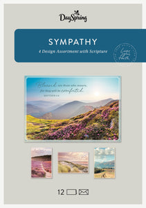 U0060 - DAYSPRING Landscapes - Sympathy Cards 12 Cards w/Scripture 4 Designs