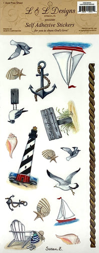 55015 - SCRAPBOOKING STICKERS - LIGHTHOUSE/ ANCHOR