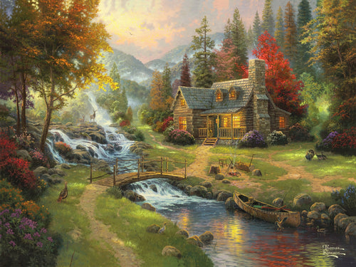 55033 - CUTTING BOARD - THOMAS KINKADE - MOUNTAIN PARADISE (1)