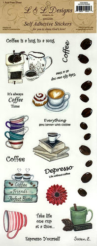 55012 - SCRAPBOOKING STICKERS - COFFEE & FRIENDS