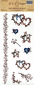 54980 - SCRAPBOOKING STICKERS - COUNTRY HEARTS & STARS